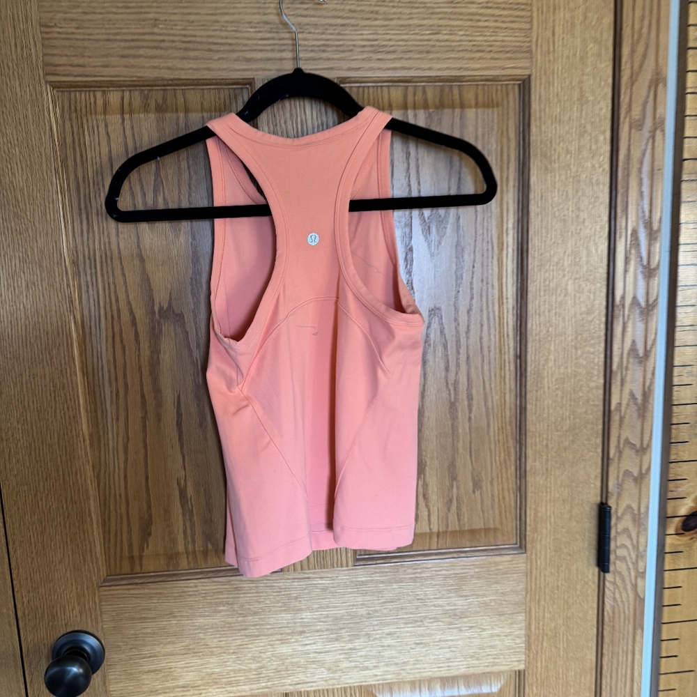 Align Waist-Length Racerback - SUNC Sunny Coral Size 6 - Picture 2 of 4